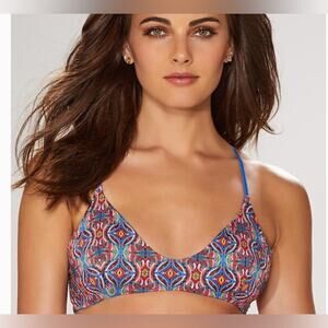 Intimately Free People Bueno Soft Bralette Medium Bra 36B bright‎ paisley